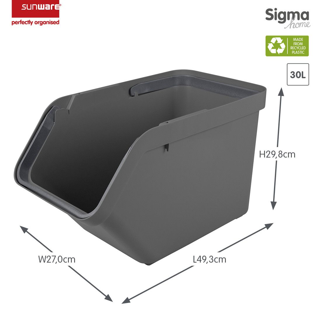 Sunware Sigma home 30 Liter Sortiereinheit mit Deckel