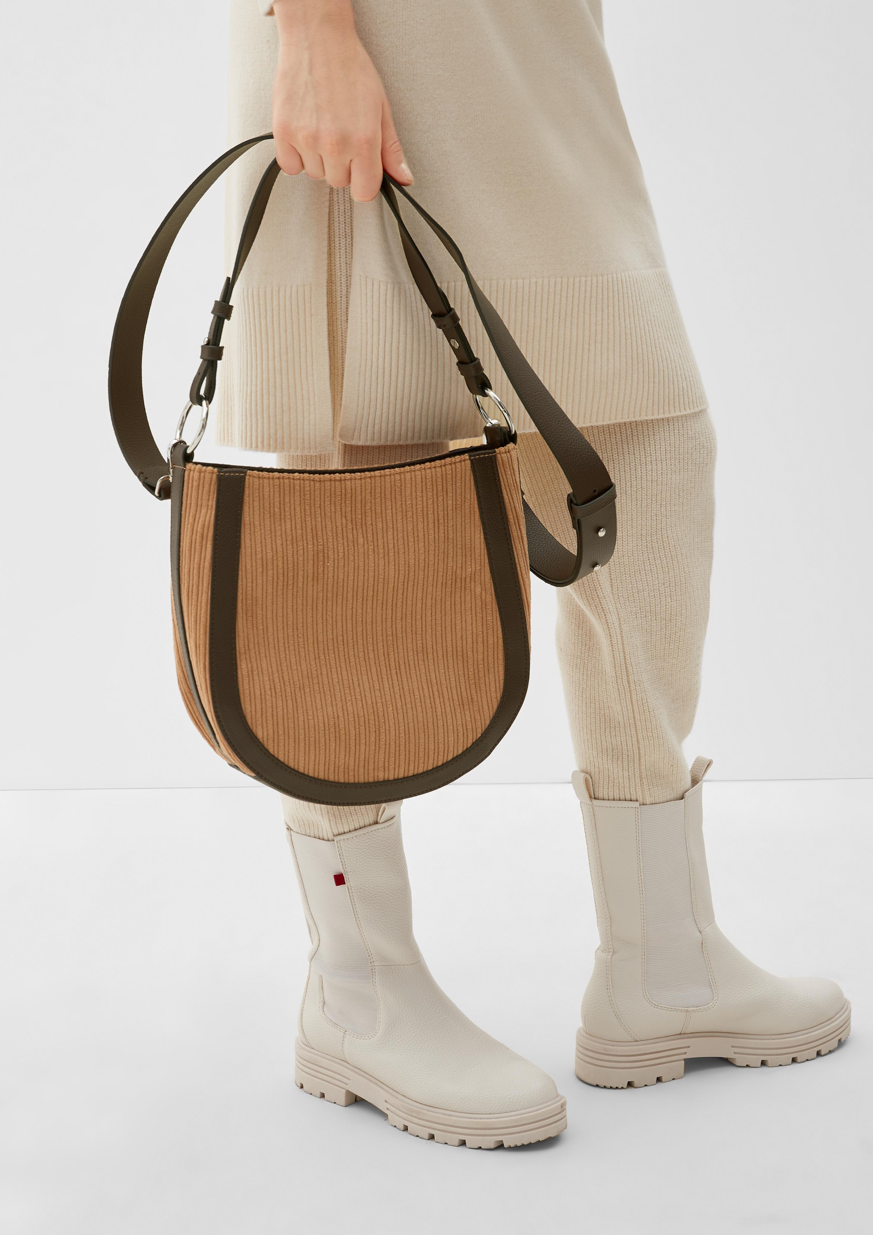 Hobo Bag aus Cord und Lederimitat  2120497-8469