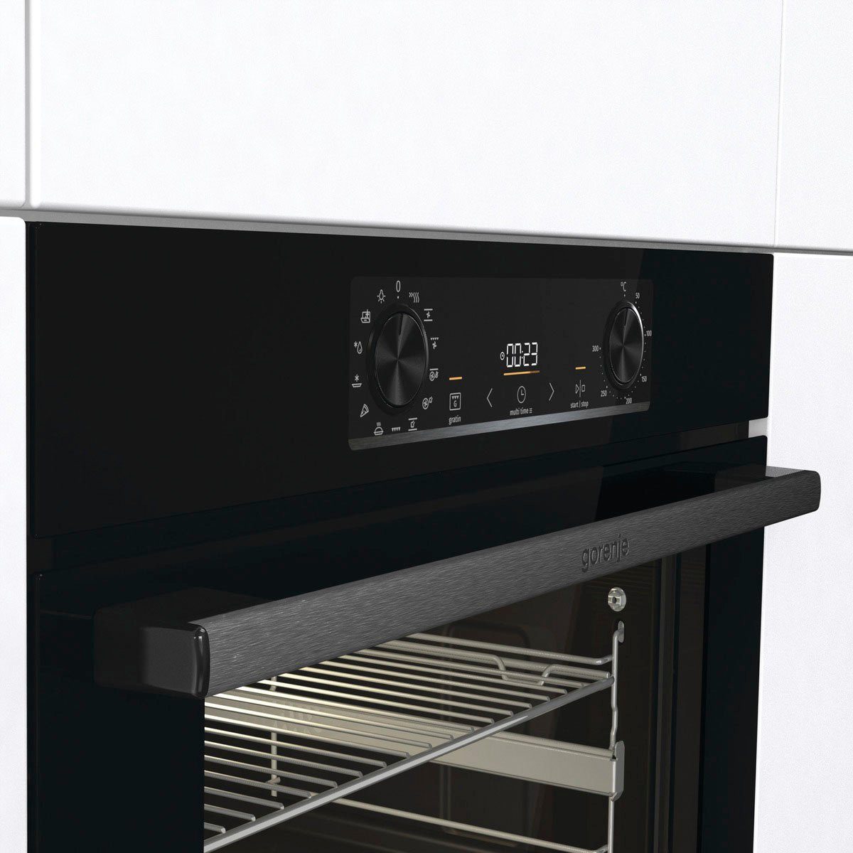 GORENJE Einbaubackofen BOS6737E09BGOT, mit 2-fach-Teleskopauszug, Aqua-Reinigungsfunktion, ExtraSteam