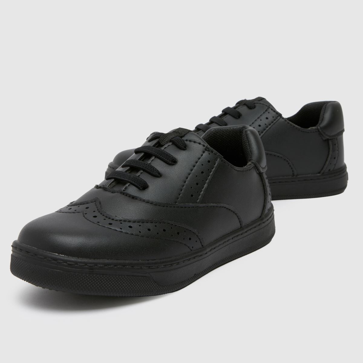 Schuh svarta brogues med spärr för pojkar och juniorer