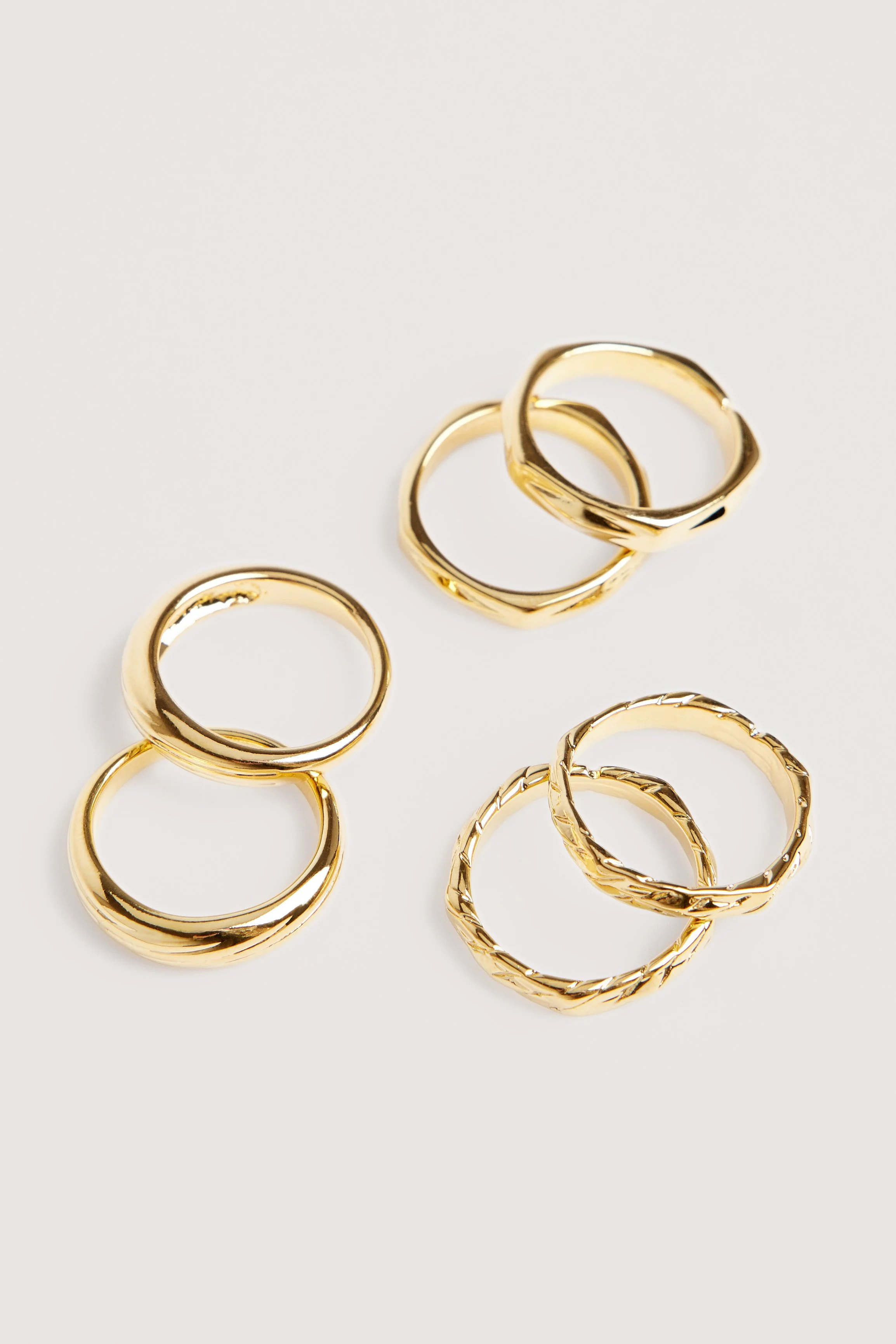 Gemischte vergoldete Ringe im 6-er Pack