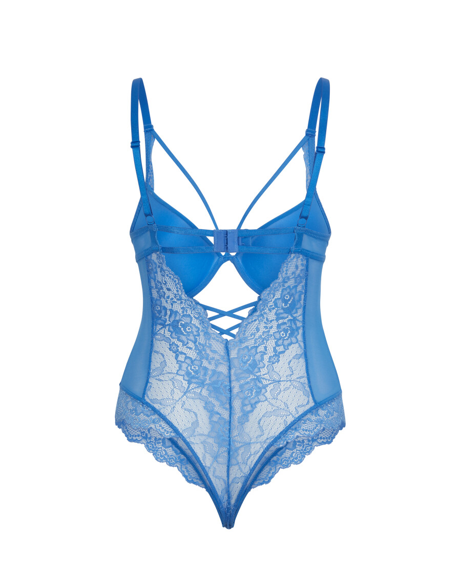 Blauer Body mit Push-up-Effekt