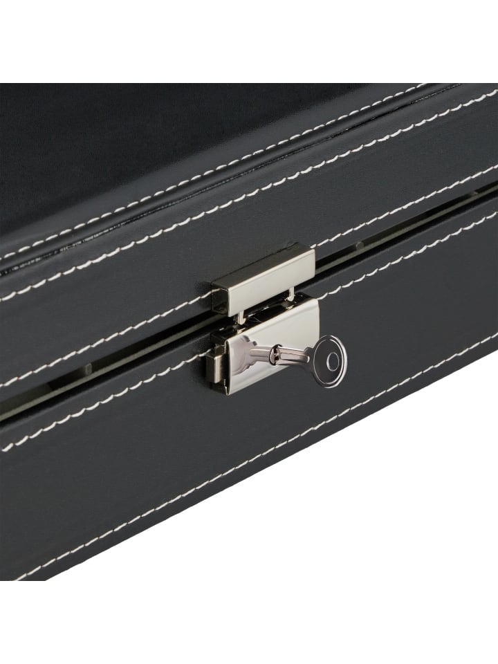 relaxdays Uhrenbox in Schwarz - (B)30 x (H)8 x (T)20,5 cm günstig kaufen onesize