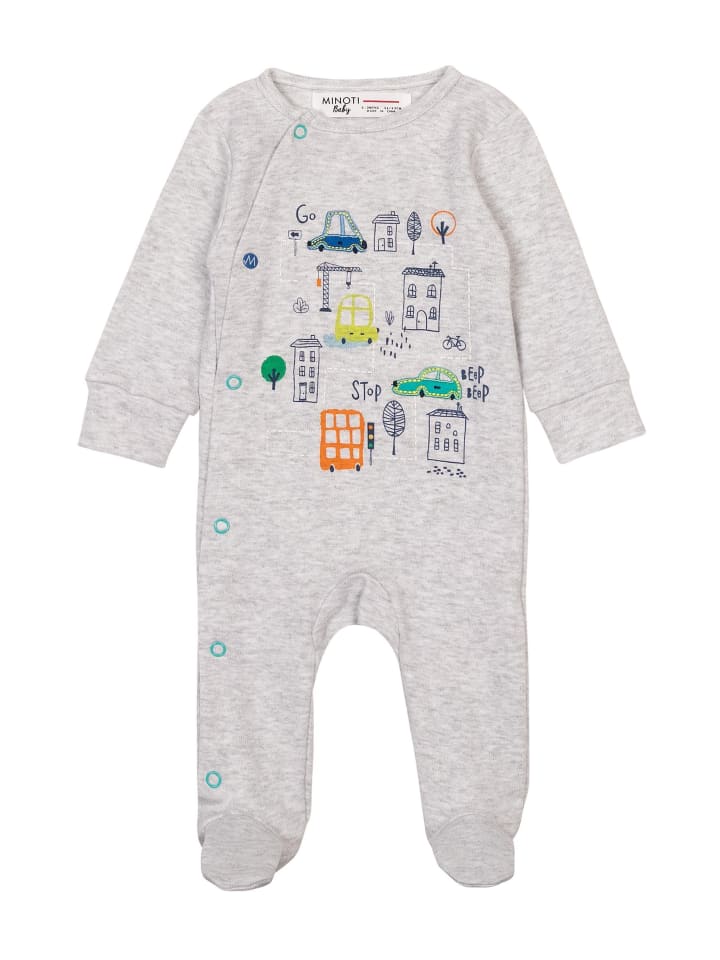 Minoti 2tlg. Outfit: Schlafoverall Transport 7 in grau günstig kaufen