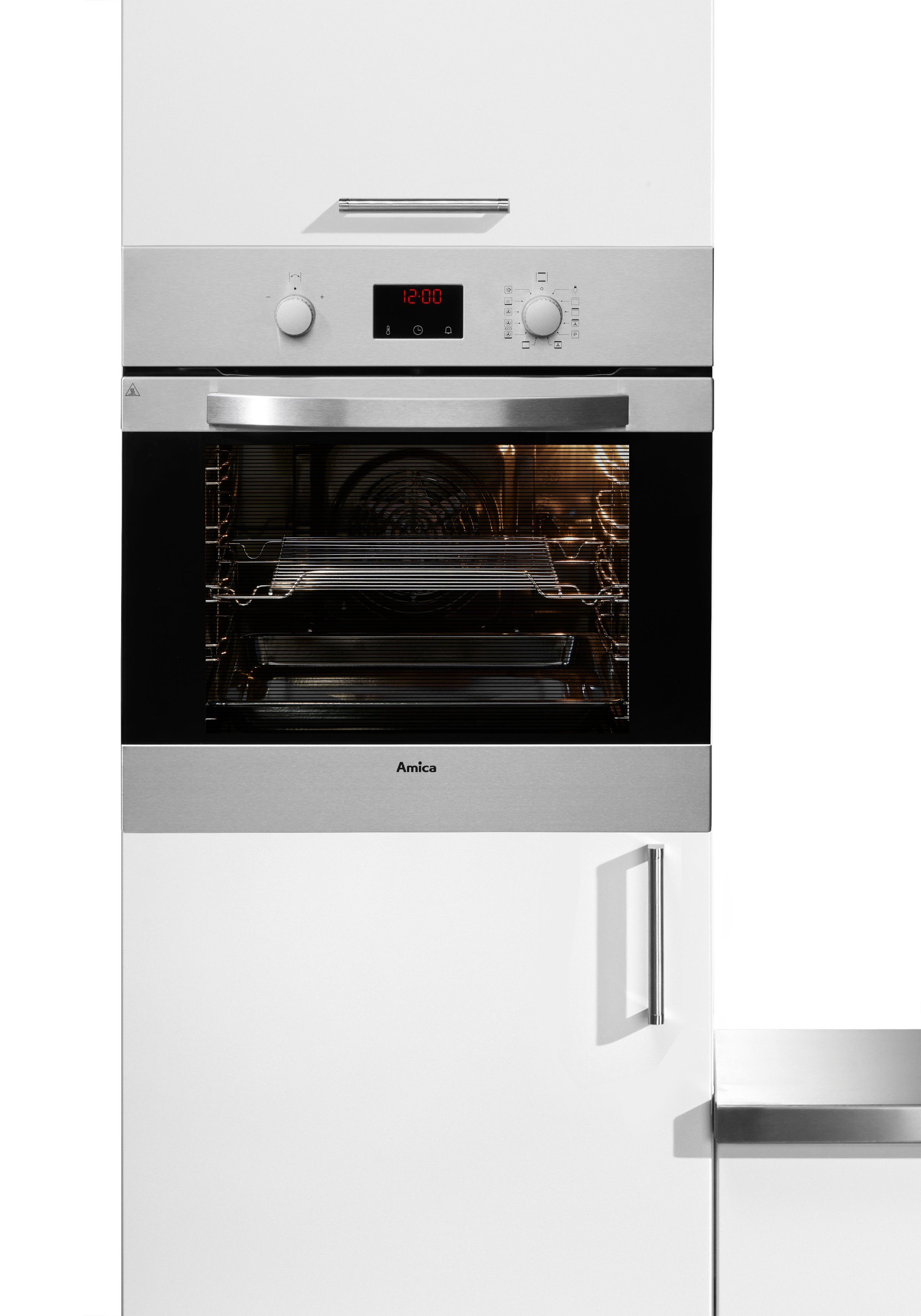 Amica Backofen EBP 13624 E, mit Teleskopauszug nachrüstbar, Pyrolyse-Selbstreinigung