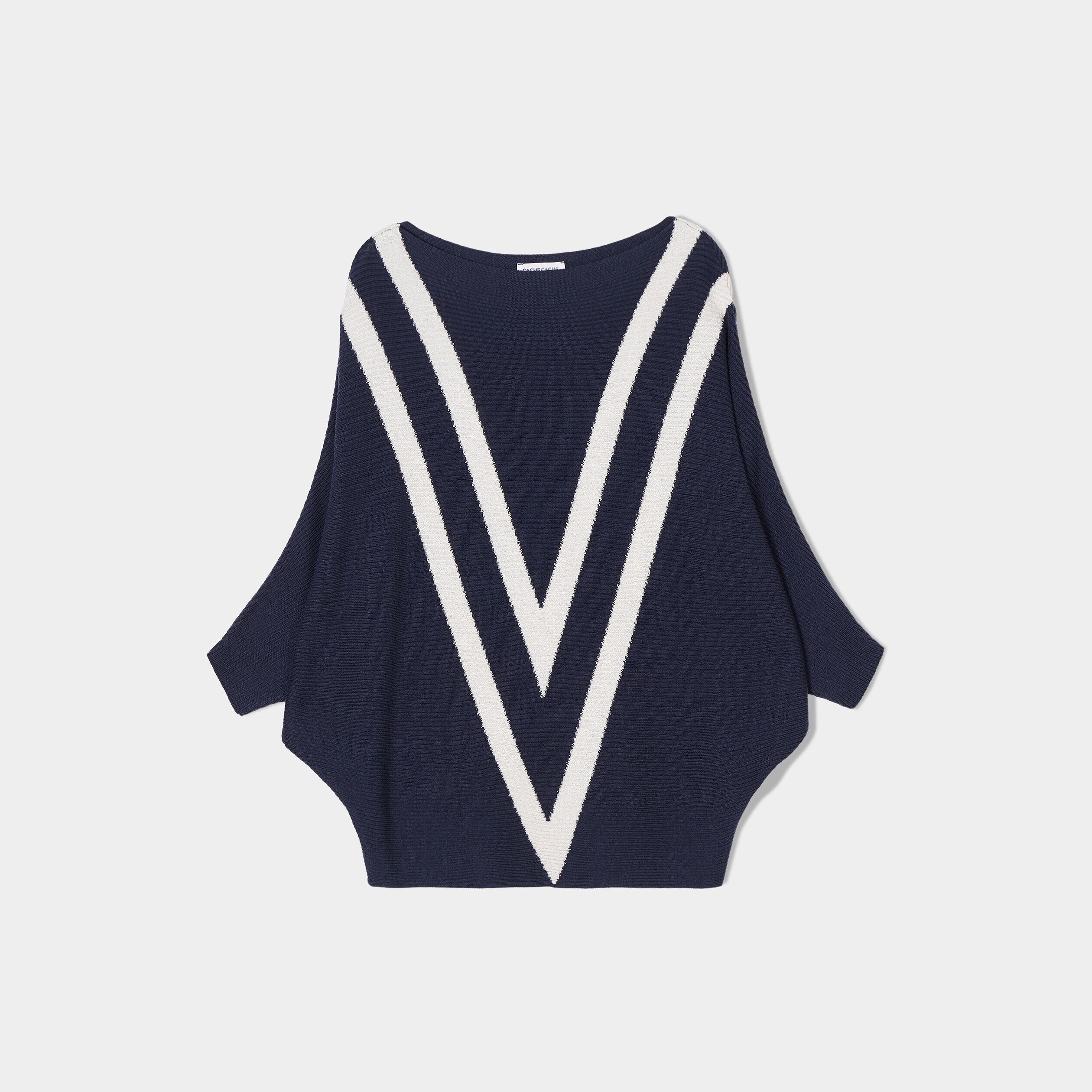 Pull manches chauves-souris bleu marine femme | Cache Cache