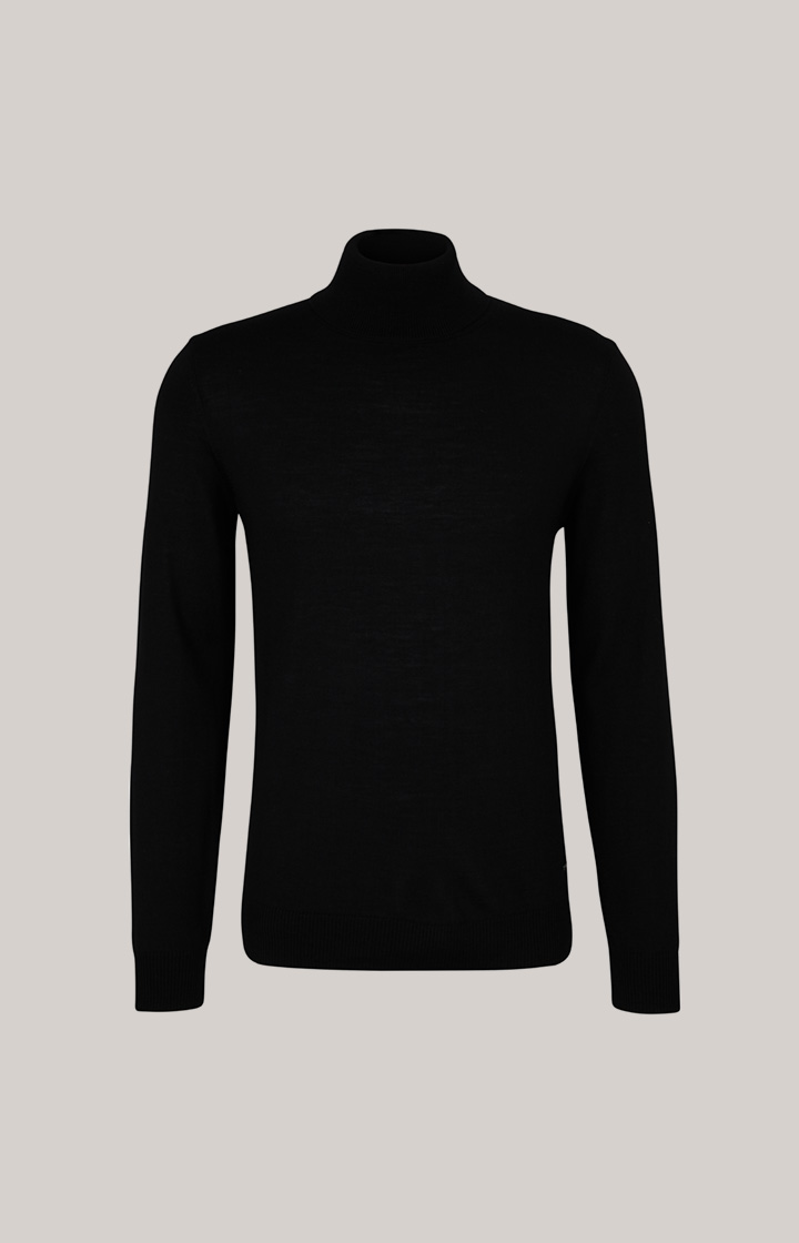 Merinowoll-Rollkragenpullover Donte in Schwarz