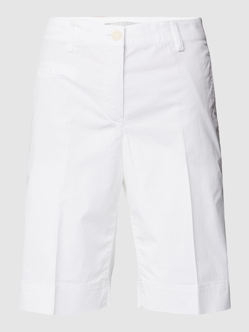 Chino-Shorts mit Bügelfalten Modell 'Marilyn' in weiß