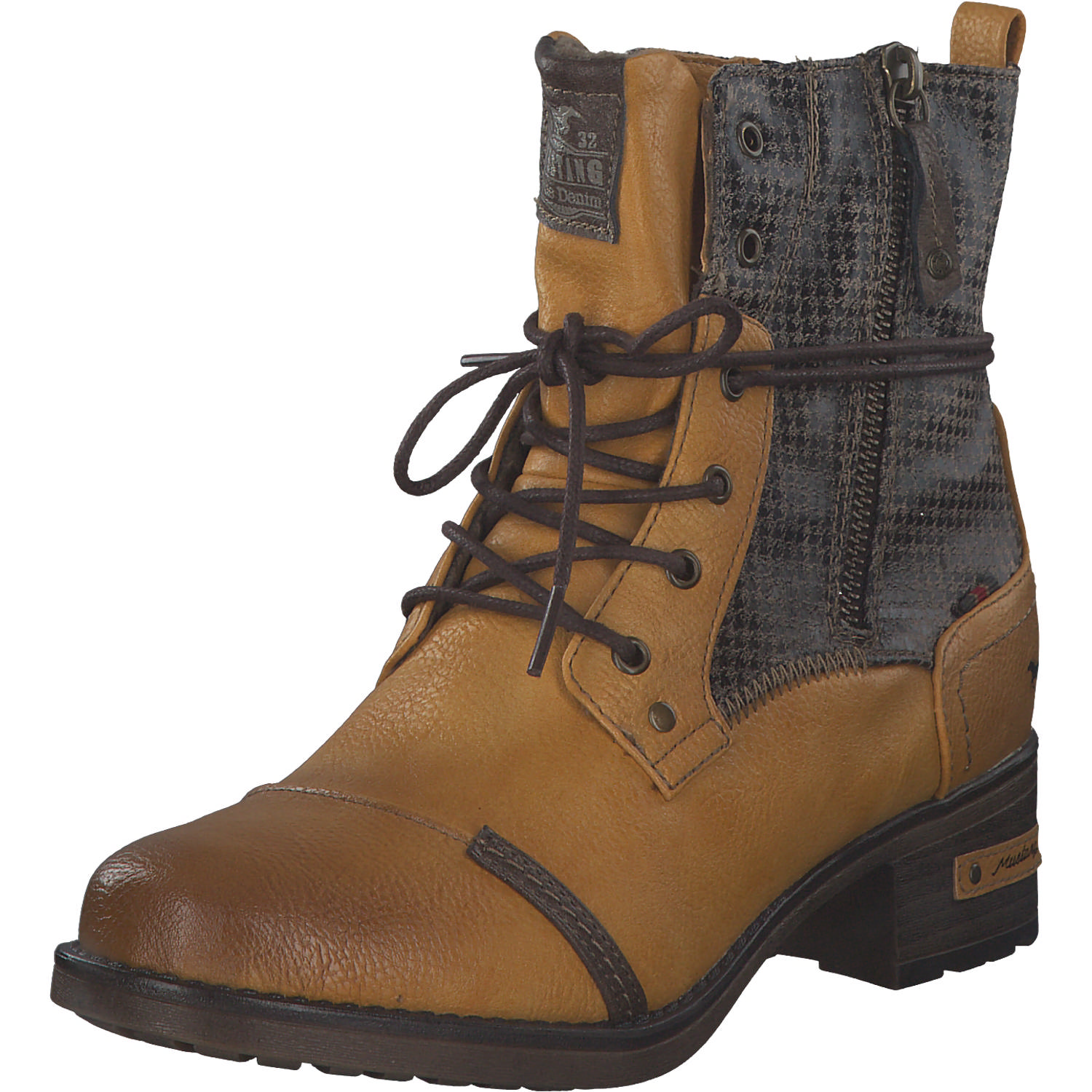 Mustang 1229510, Schnürstiefeletten, Damen, gelb
