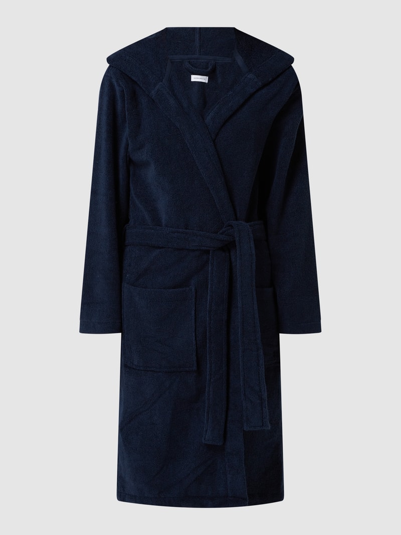 Bademantel aus Frottee in marineblau
