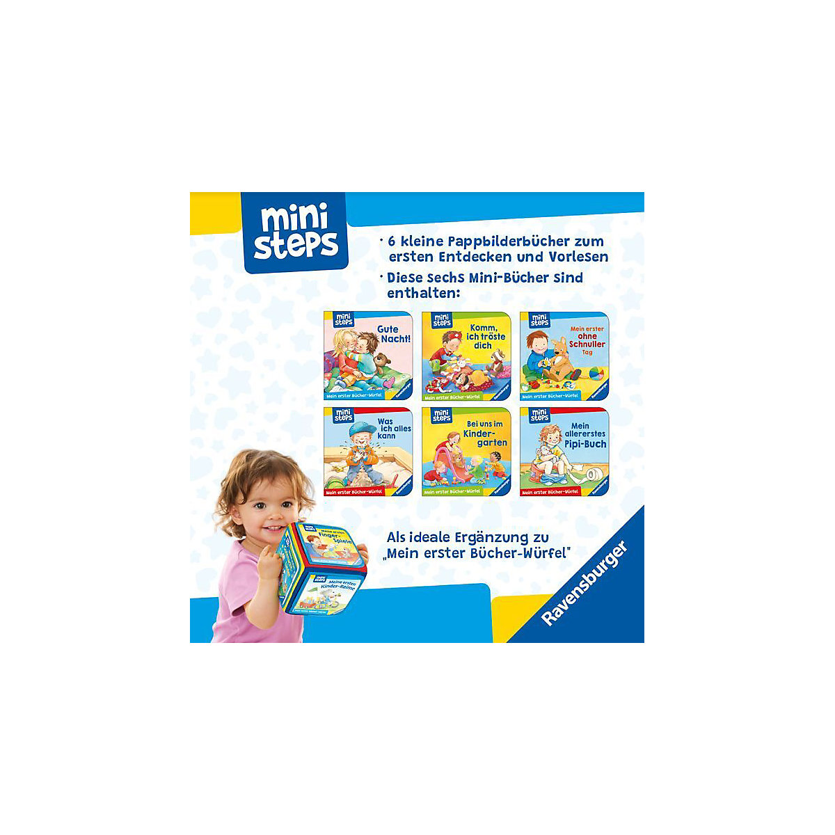 ministeps: Mein erster Bücher-Würfel: Töpfchen, Schnuller, Gute Nacht (Bücher-Set)
