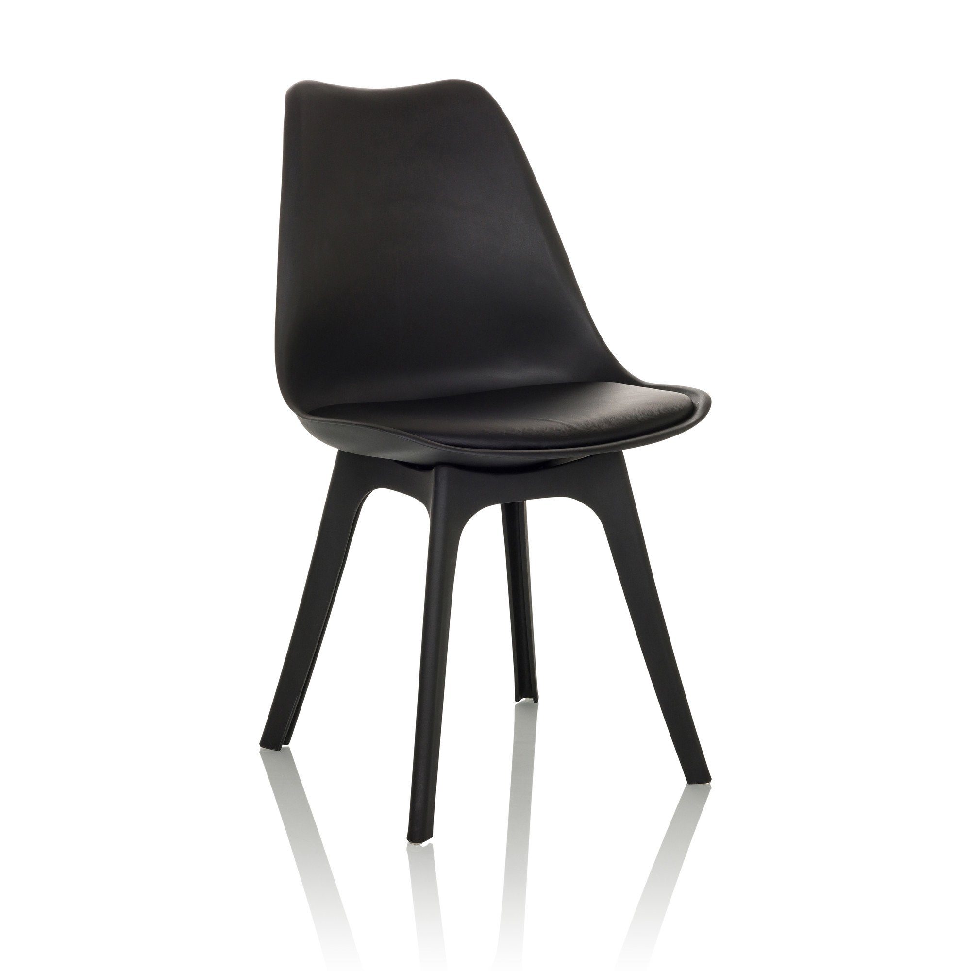 hjh OFFICE Schalenstuhl Schalenstuhl 4er Pack SCANDI P Kunststoff (4er Set), Esszimmerstuhl, Stuhl im skandinavischen Design, PU Sitzkissen
