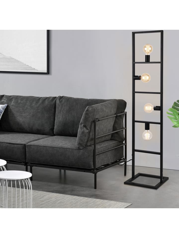 lux.pro Stehleuchten Plauen in Schwarz (H)142.5cm (B)31cm (T)31cm günstig kaufen onesize