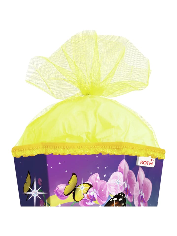 ROTH Schultüte groß Schmetterling 85 cm, Glitter Rüschenborte in Bunt günstig kaufen onesize