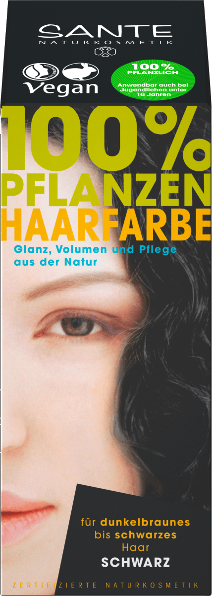 Pflanzenhaarfarbe Schwarz, 100 g
