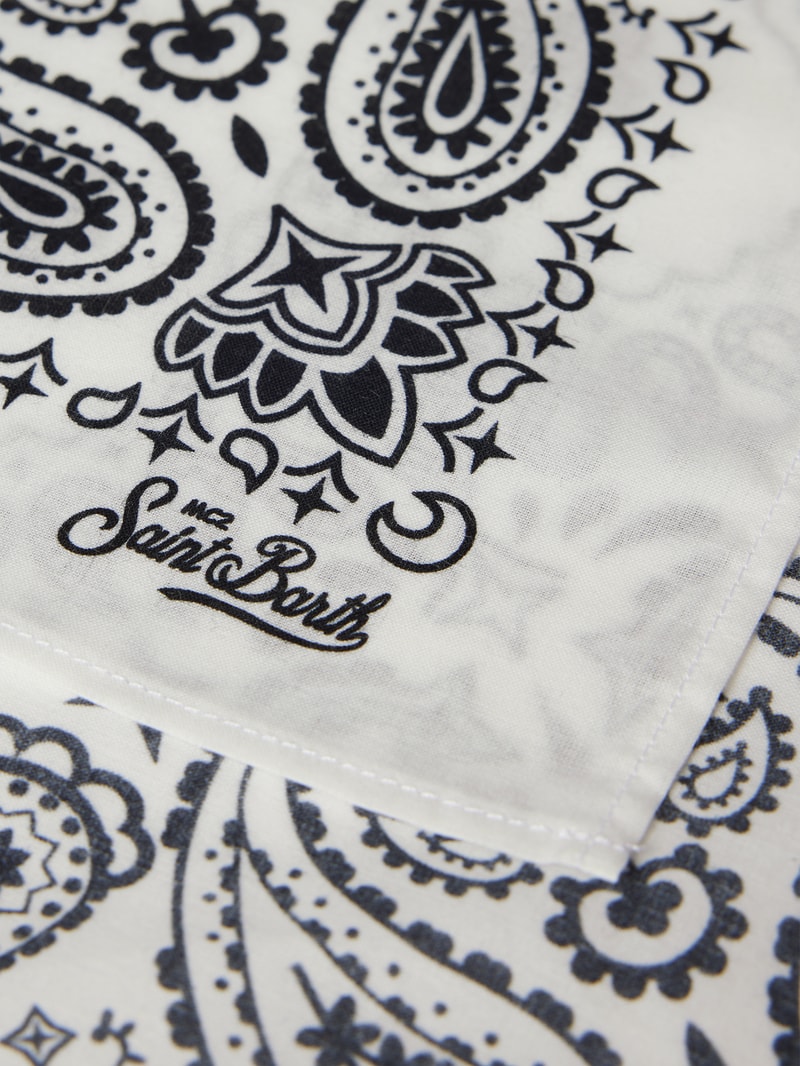 Schal mit Label-Print Modell 'FOULARD' in weiß