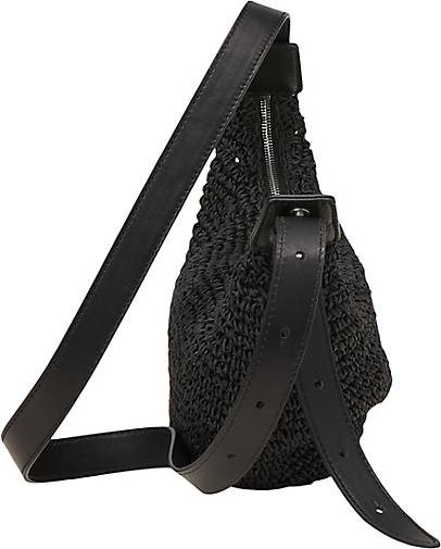 Marc O'Polo Crossbody-Banana-Bag aus Paper-Raffia und Echtleder