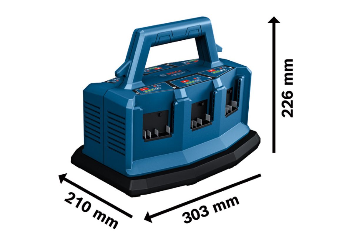 Bosch Blue Accessories 1600A01U9L GAL 18V6-80 Professionel Lader 14,4 - 18V til 6 batterier