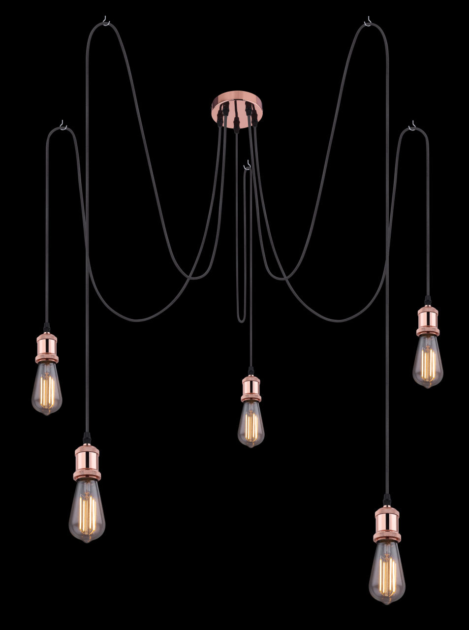 Globo Lighting - OLIVER - Hängeleuchte Metall kupferfarben, 5x E27