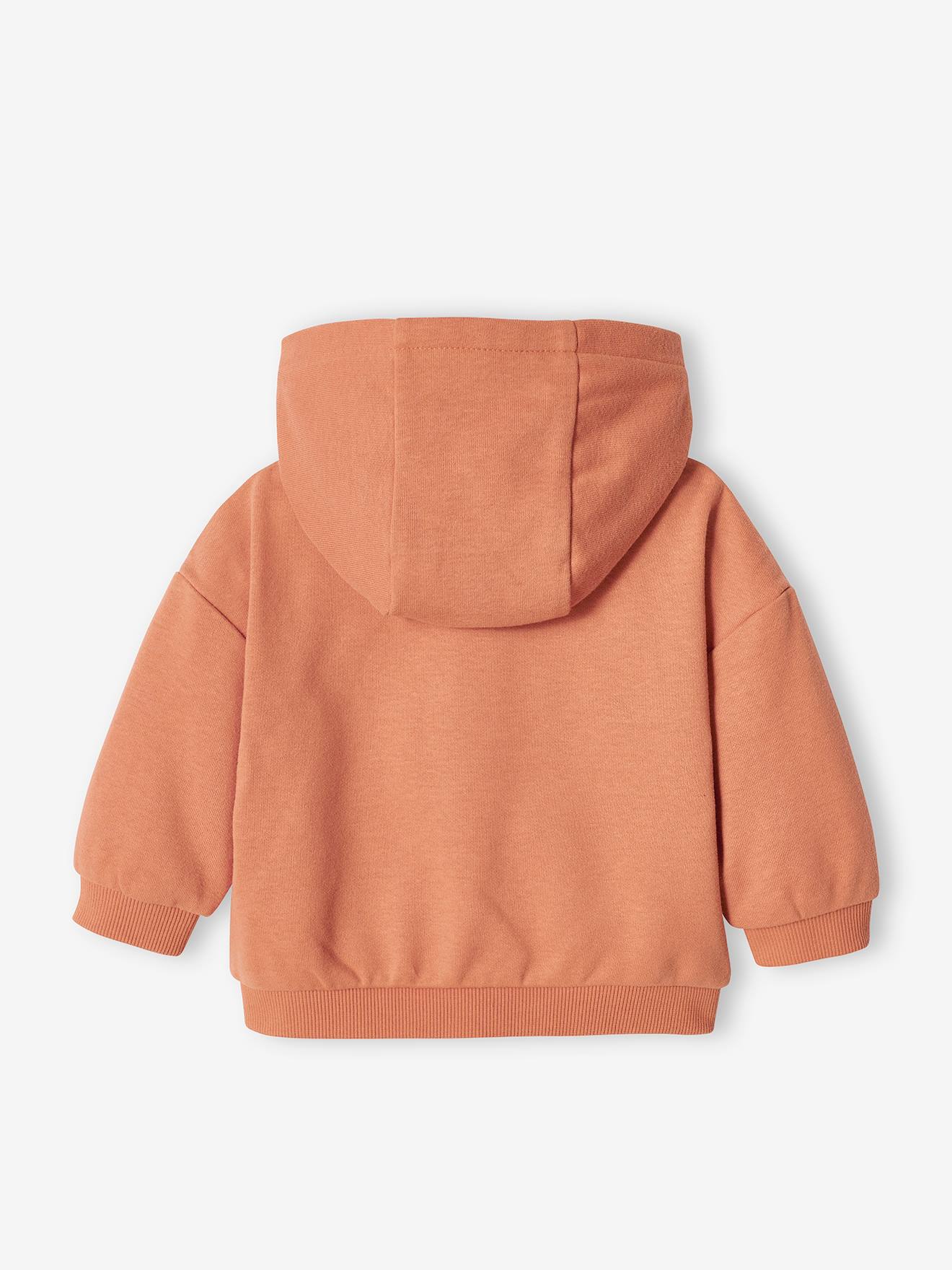 Cardigan à capuche bébé en molleton rouille