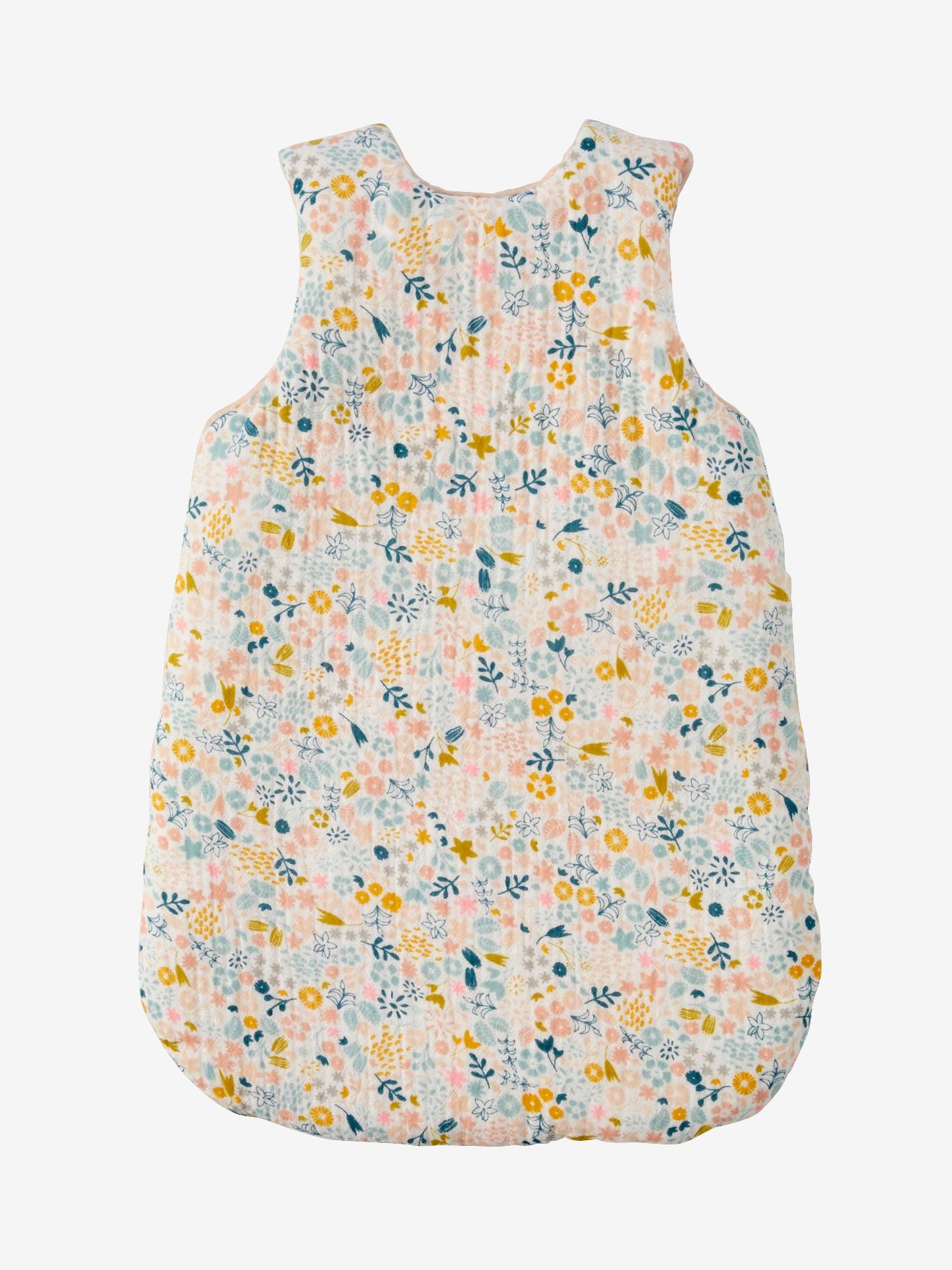 Vertbaudet Puppen-Schlafsack aus Baumwoll-Musselin - mehrfarbig geblümt