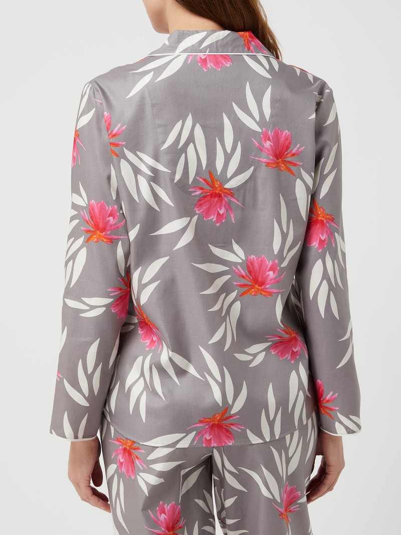 Pyjama-Oberteil mit floralem Muster Modell 'Mallory' in mittelgrau