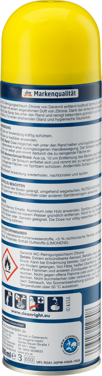 WC-Reinigungsschaum Zitrone, 500 ml