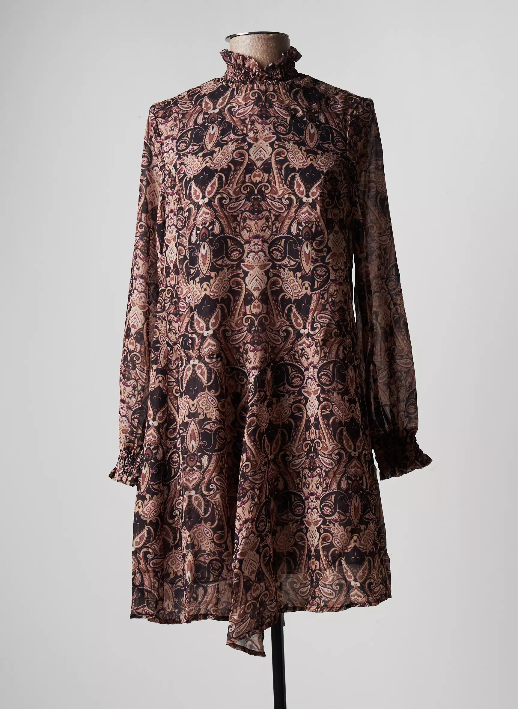Laagam Robes Courtes Femme couleur marron