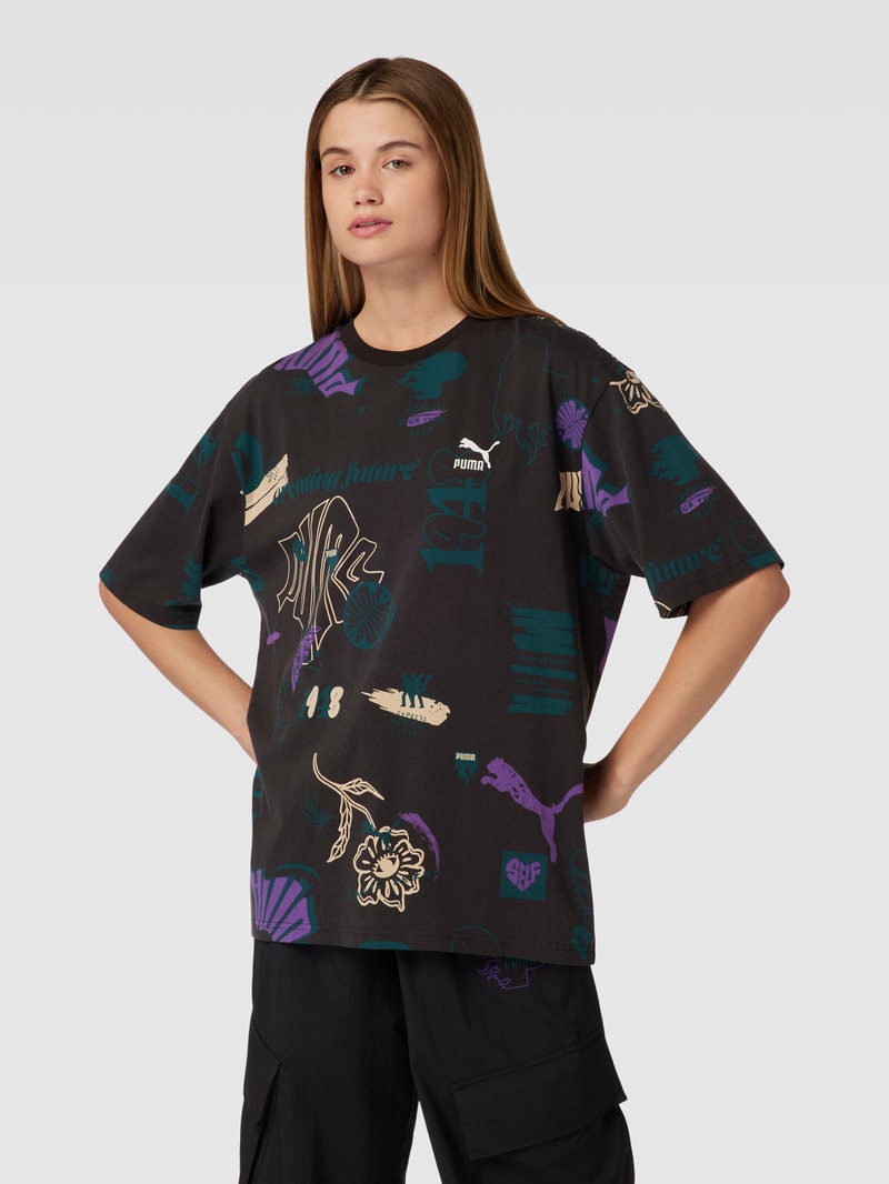 T-Shirt mit Allover-Print - PUMA X P&C* in schwarz