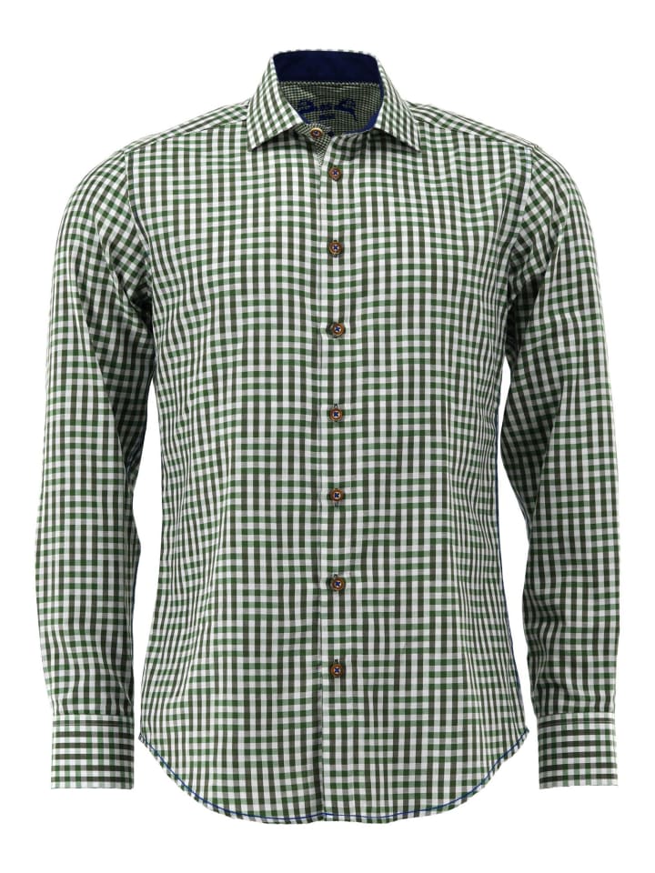 OS-Trachten Trachtenhemd Zufir in khaki/schlamm günstig kaufen