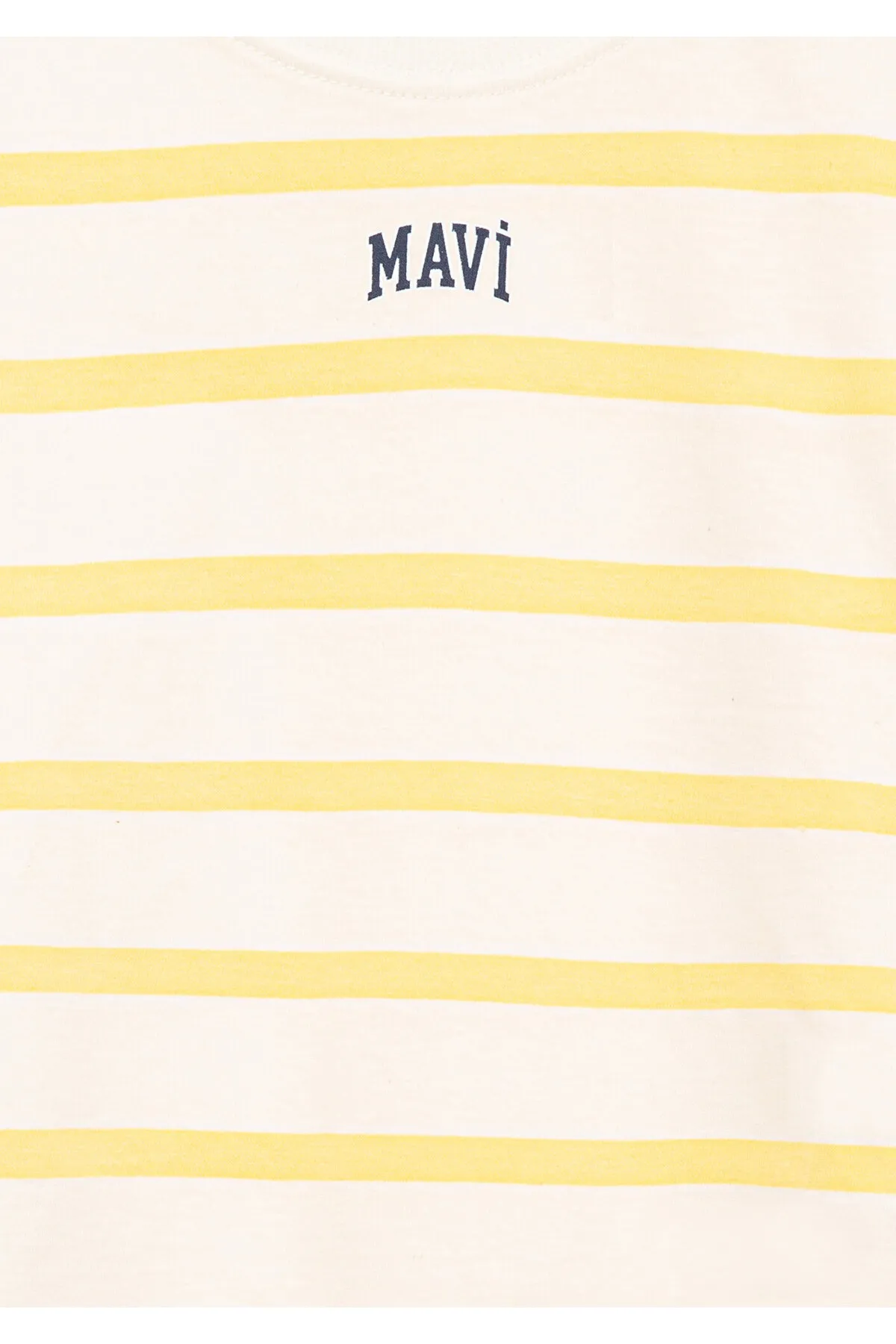 Mavi  Gelb gestreiftes, kurzes T-Shirt mit Logo-Aufdruck - Short Cut7610182-71368