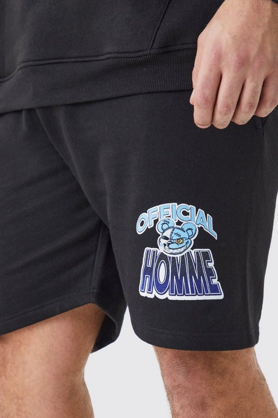 Plus lockere Official Homme Shorts in Schwarz