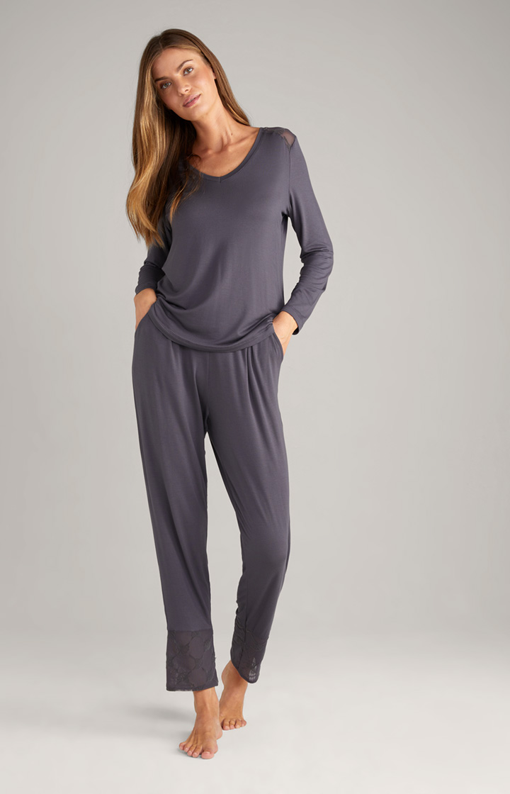 Lounge-Longsleeve in Anthrazit