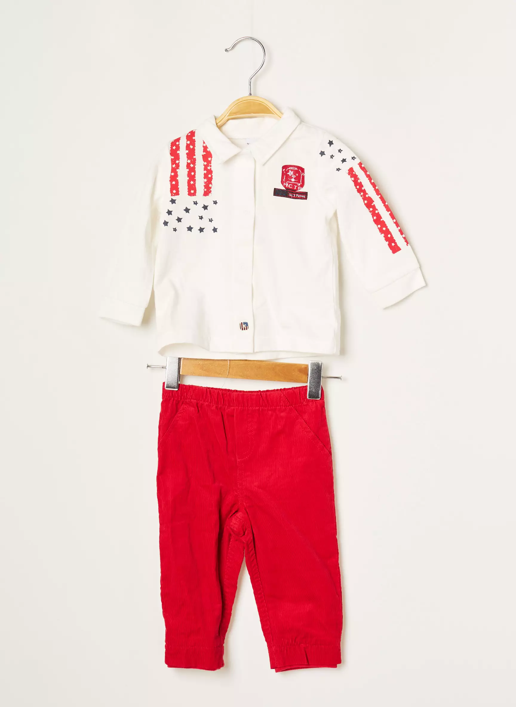 3 Pommes Ensembles Pantalon Garcon couleur rouge