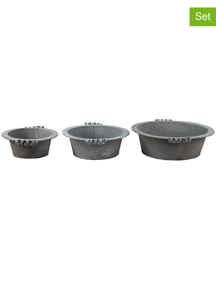 Clayre & Eef 3er-Set: Dekoschalen in Grau günstig kaufen onesize