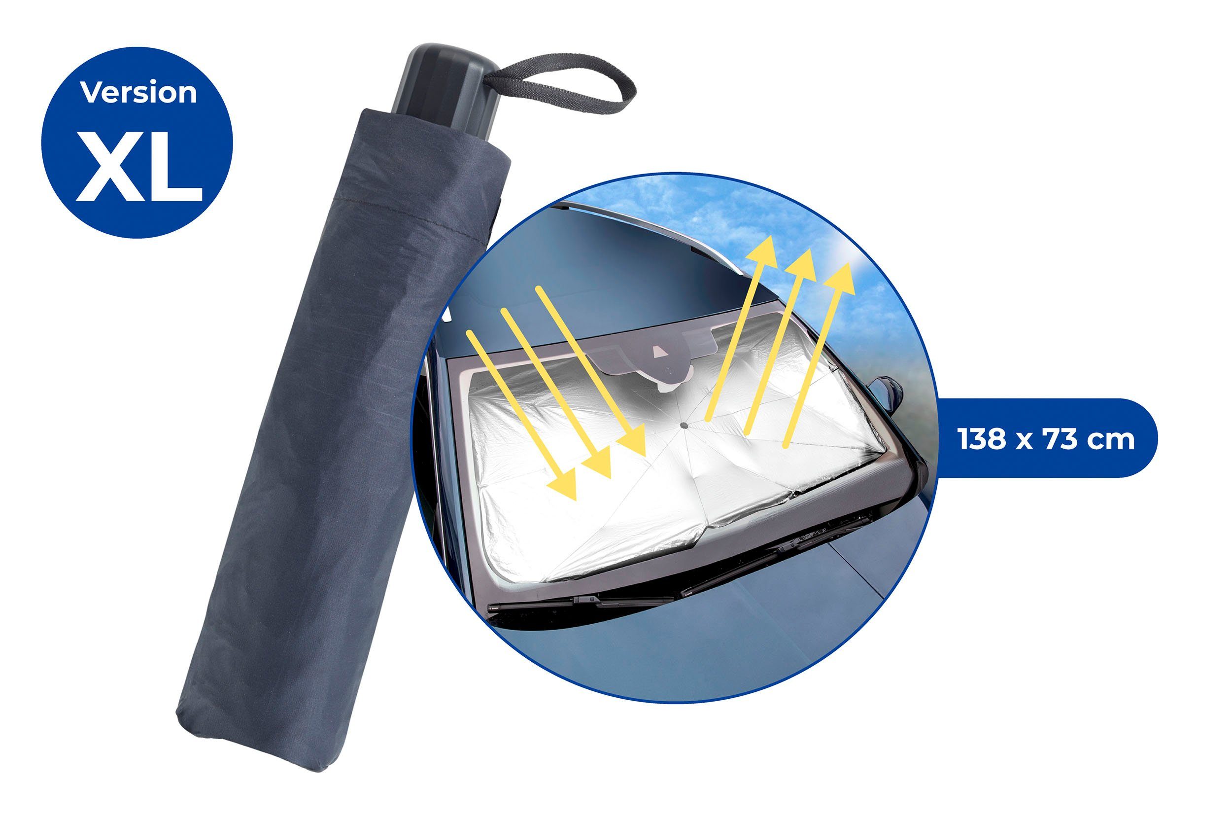 Maximex Frontscheibenabdeckung, 140 x 70 cm, Auto-Sonnen- und Hitzeschutz, Gr. XL