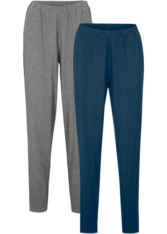 Leichte Schlupfhose mit High-Waist-Bequembund, 2er-Pack