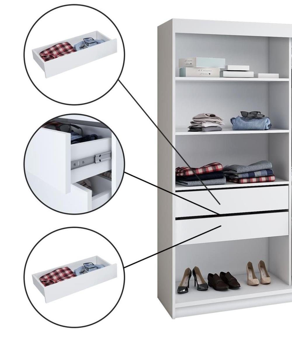A&J MöbelLand GmbH Schwebetürenschrank ELEGANZA 180 cm 2-türig Schrank