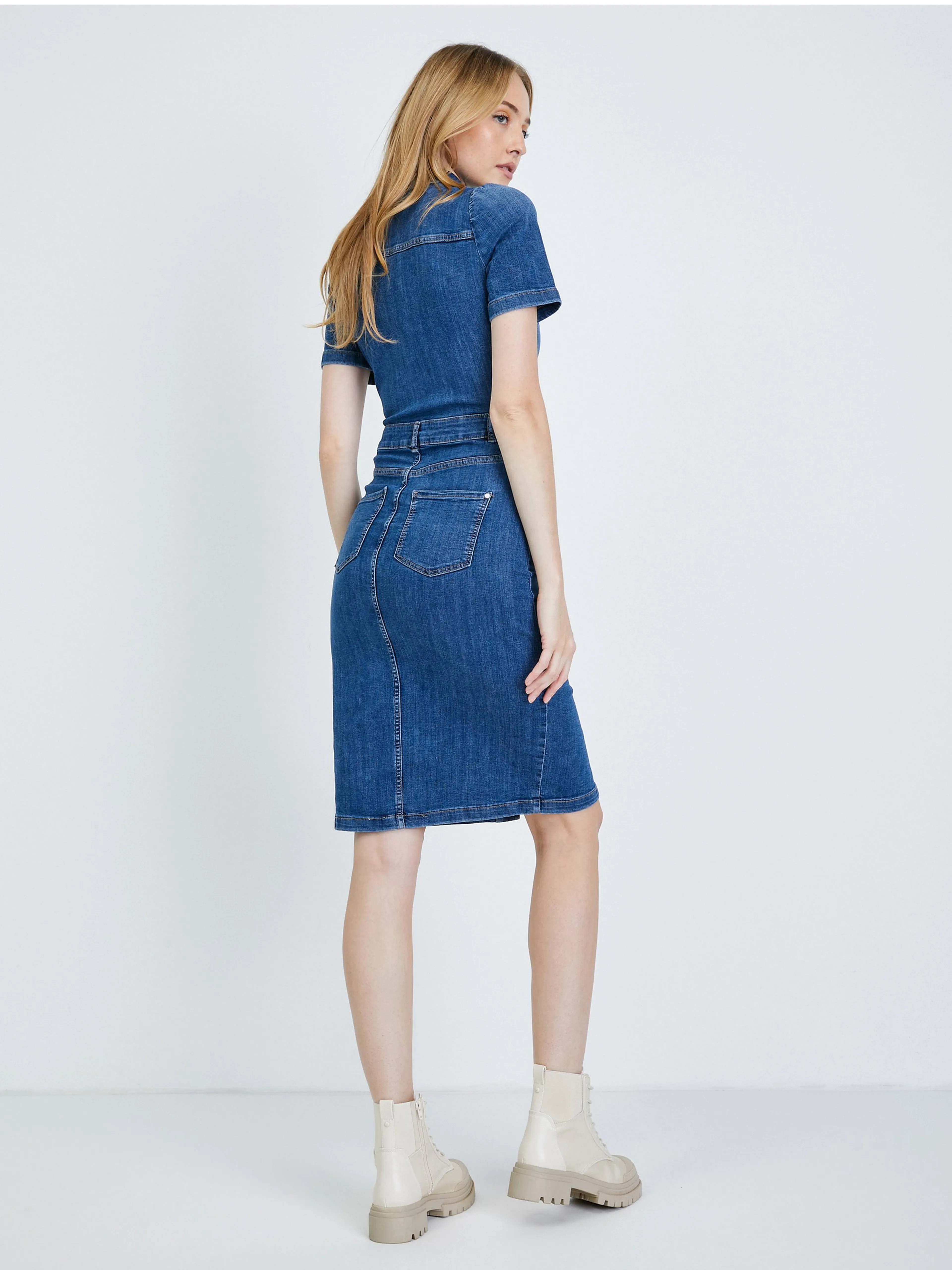 Hemdblusenkleid aus blauem Denim ORSAY