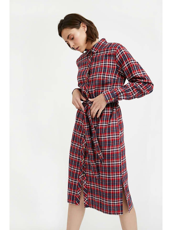 Finn Flare Hemdblusenkleid in red günstig kaufen XS