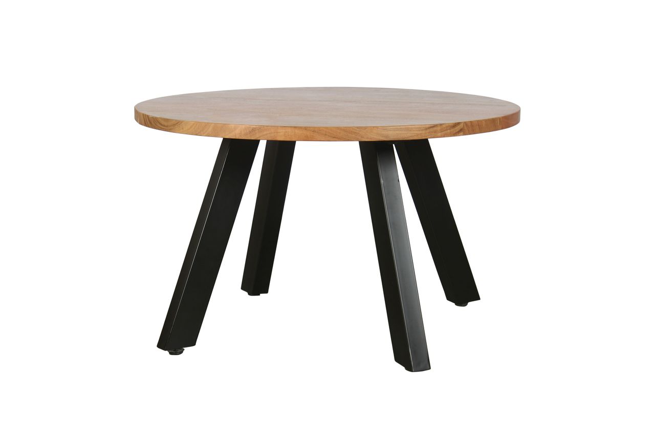 byLiving LARA Couchtisch, Breite 75 cm, Akazie natur lackiert, Metall schwarz pulverbeschichtet