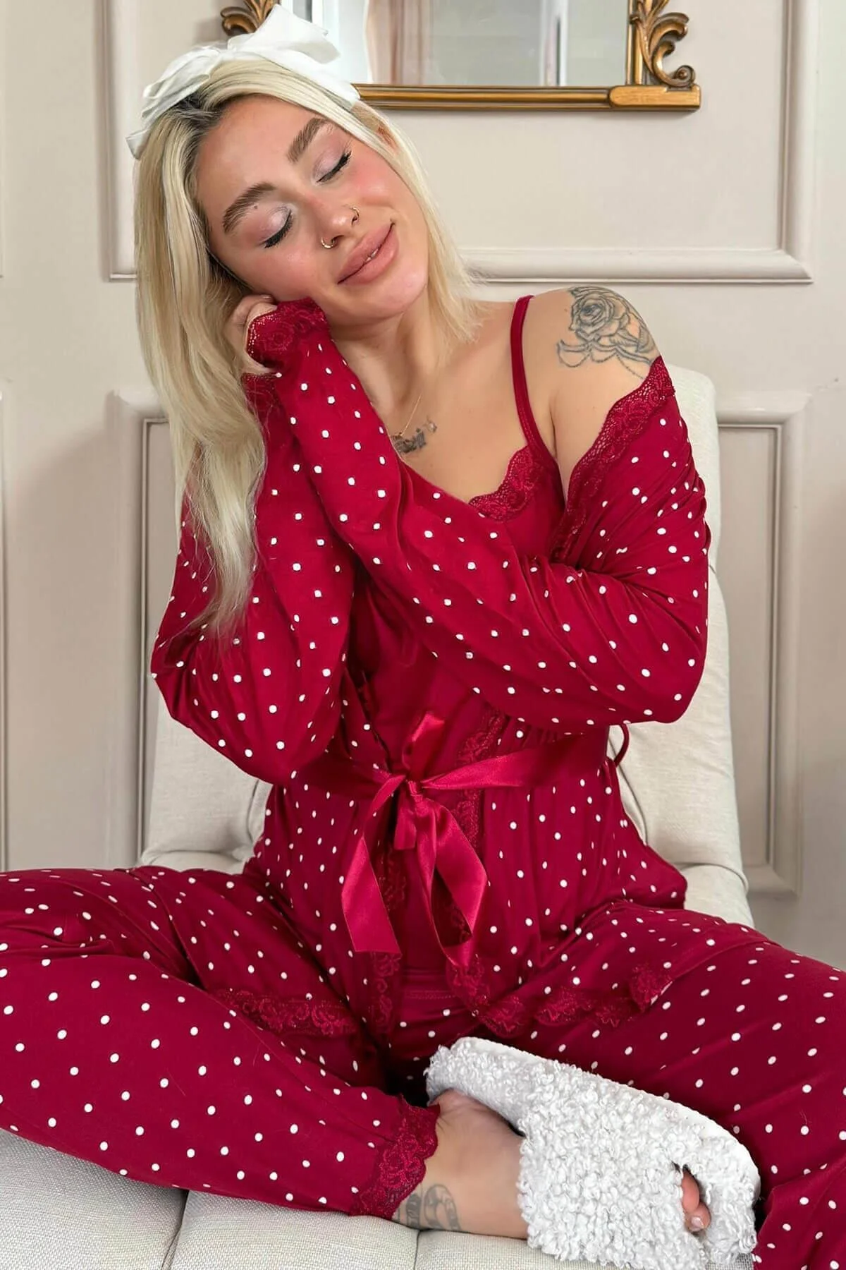 Pijamaevi  Pyjama set - Bordeaux - Muster