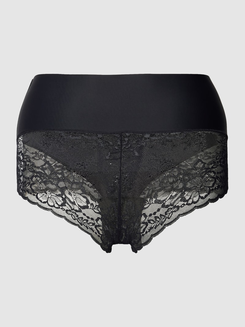Slip mit Shape-Effekt und Spitzenbesatz in schwarz