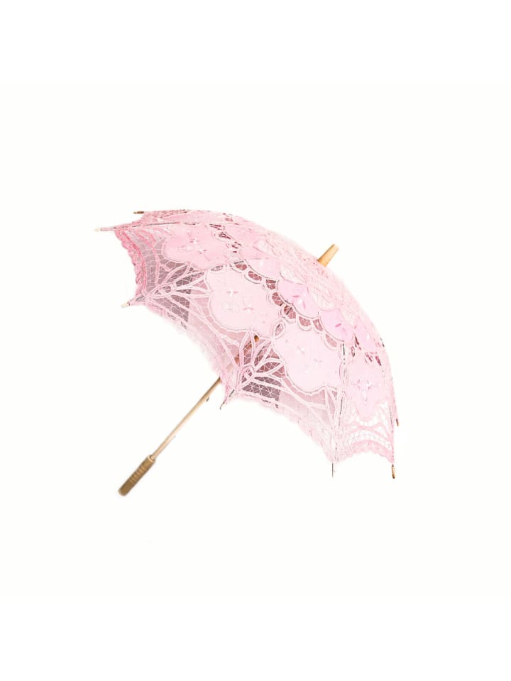 COFI 1453 Handgemachte Brautschirme Spitze Hochzeitfeier robustem Holzgriff in Pink günstig kaufen onesize