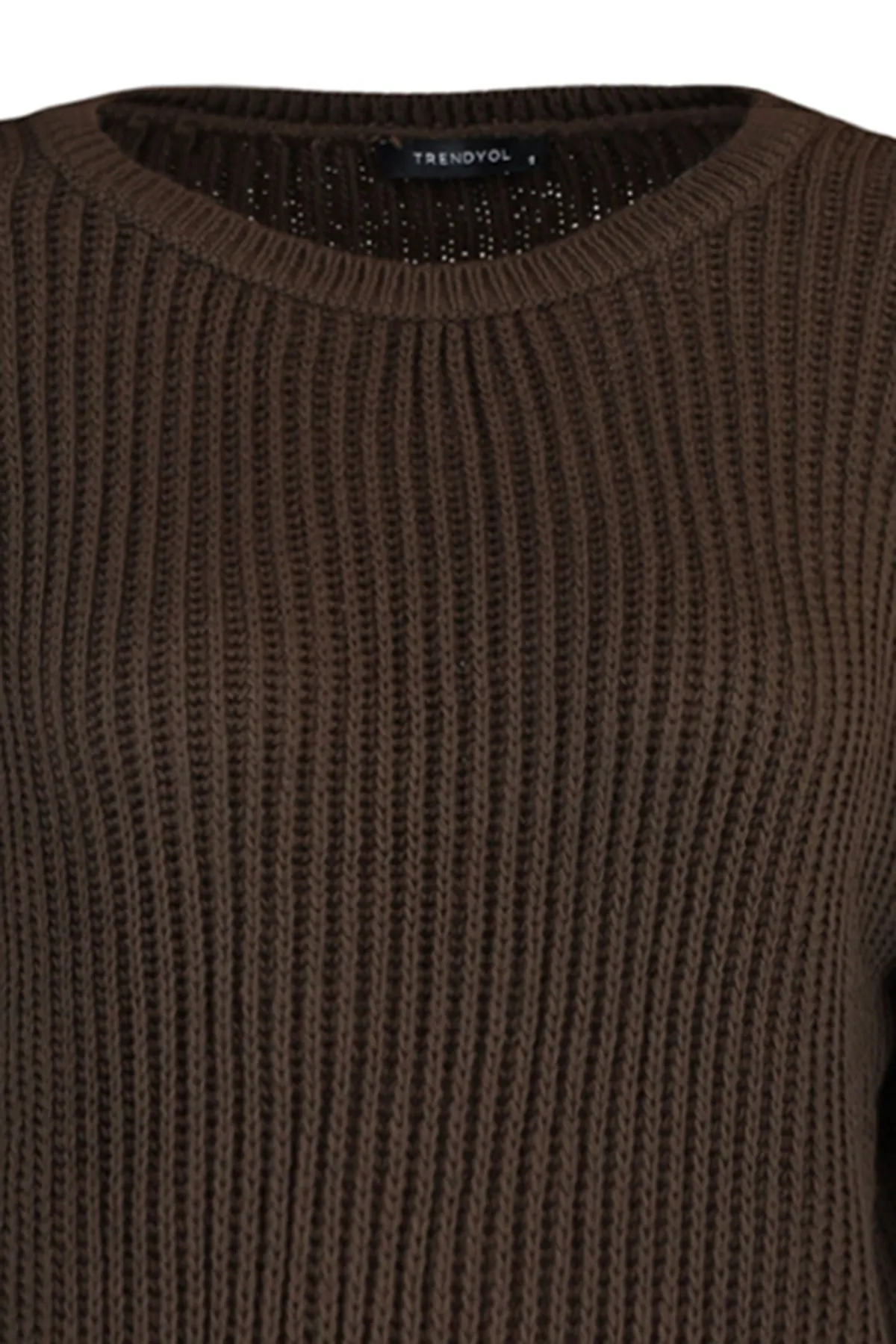 Trendyol Collection  Brauner kurzer Strickpullover mit spanischen Ärmeln TWOAW20KZ0743