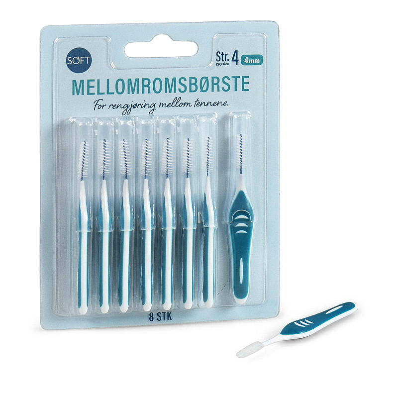 Soft Mellomromsbørste str 4, 8-pk
