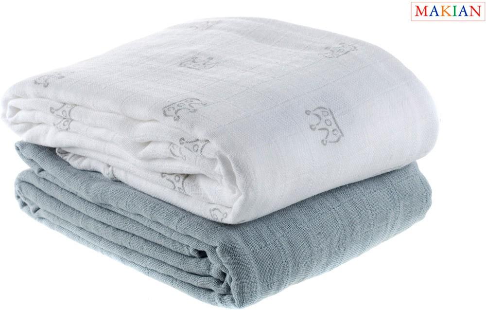 Makian Pucktuch 2er Set , 120x120cm, Design Kronen