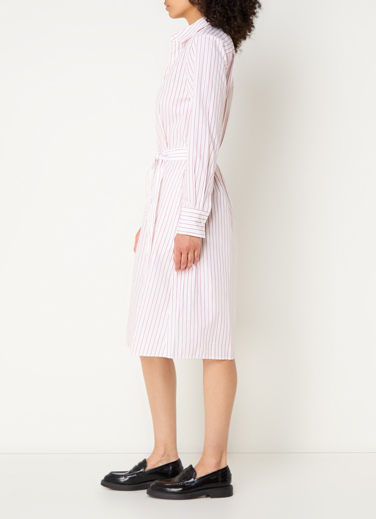 Tommy Hilfiger midi košuljasta haljina s prugastim printom i vezom logotipa