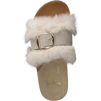 Verbenas Bali Fur Hebilla Pantolette in beige