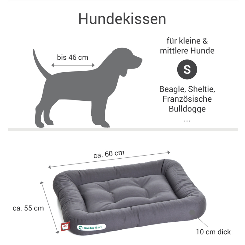 Doctor Bark Hundekissen Doctor Bark Liegekissen grau S